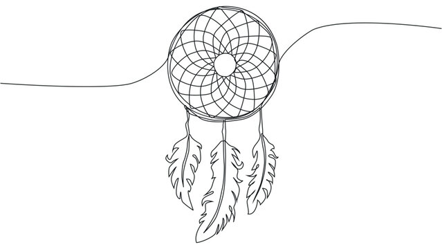 recommend clip art: Self draw continuous line dream catcher mystery symbol