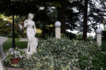 Nude female sculpture in the garden art park of the Aivazovskoye sanatorium. Parthenit.Crimea