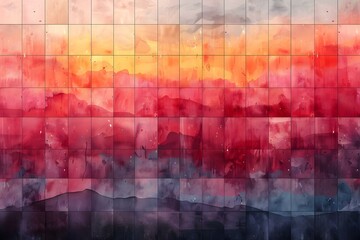 Techno-Watercolor Horizon: Professional Abstract Background. Concept Abstract Art, Watercolor Technique, Techno Vibe, Horizon Theme, Professional Backgrounds