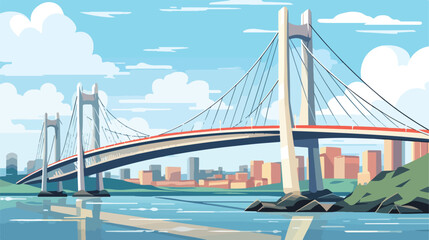 Bridges 2d flat cartoon vactor illustration isolate