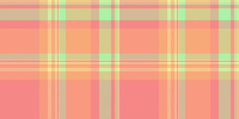 Scratch tartan textile texture, wear plaid fabric background. Plain pattern check vector seamless in red and orange colors.