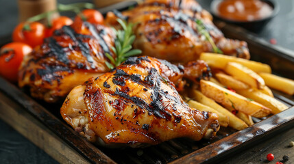 roasted chicken on a grill