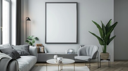 close-up frame mockup, living room wall poster mockup.