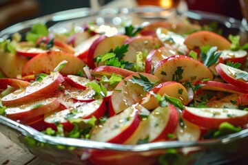 Salad with apple slices