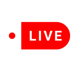 Live Stream sign, emblem, logo. Vector Illustration