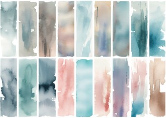Soft Blended Brushstroke Gradient Swatches Generative AI