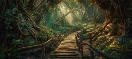 Enchanting Fantasy Forest Landscape Generative AI