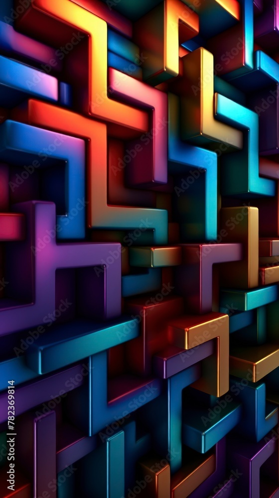 Poster kaleidoscopic cube composition generative ai