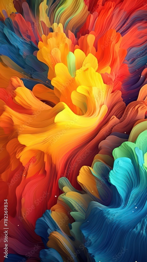 Poster captivating abstract artwork with fluid shapes and vibrant colors generative ai