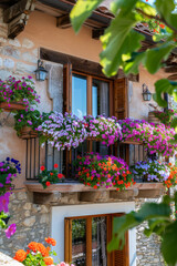 Italian Petunia Balcony - Colorful Summer Scene 