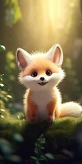 Obraz premium Adorable Furry Woodland Creature Generative AI
