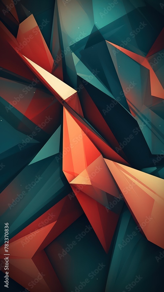 Poster vibrant abstract composition with geometric shapes generative ai