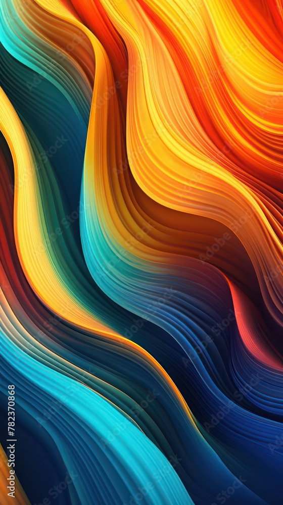 Poster vibrant abstract composition with energetic lines generative ai