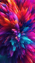 Vibrant Abstract Composition with Dynamic Jagged Lines Generative AI