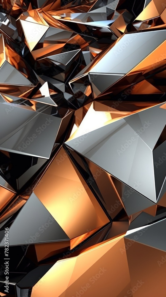 Poster sleek metallic futuristic abstract design generative ai