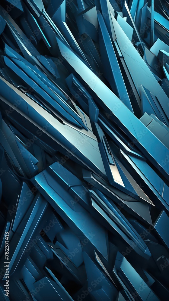 Poster futuristic abstract composition with metallic textures generative ai
