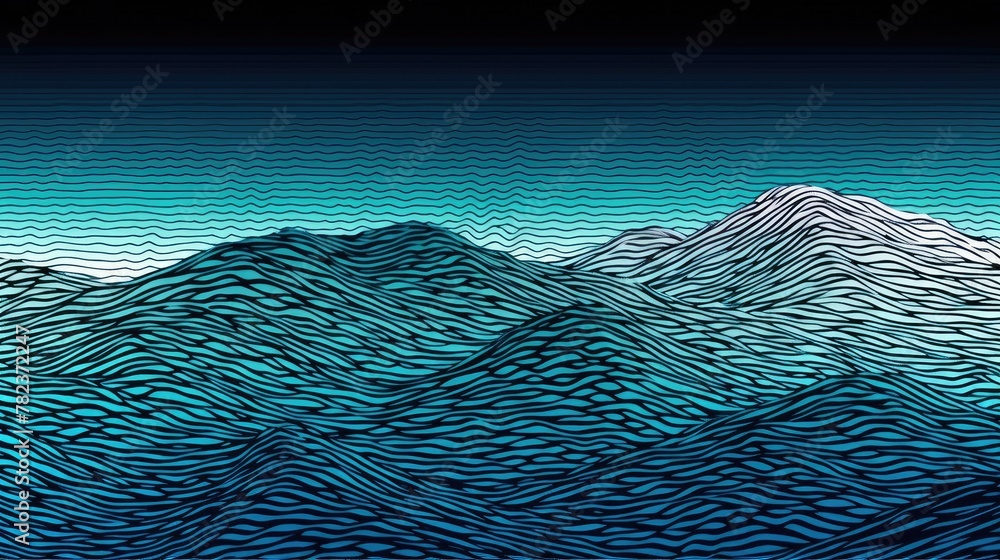 Poster serene ocean waves gradient portrait generative ai