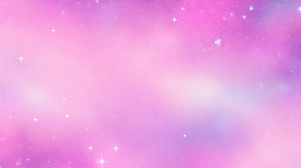 Kawaii Fantasy Pastel Colorful Sky with Clouds and Stars Background in Paper Cut and Paste Style	