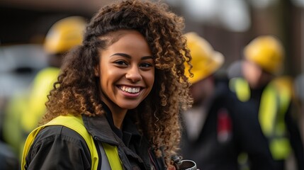 Construction Worker in Bright Safety Gear Generative AI