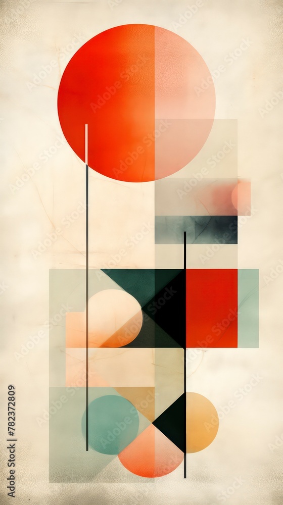 Poster elegant minimalist abstract composition generative ai