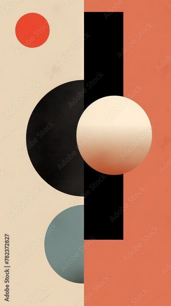 Poster minimalist abstract composition with clean lines generative ai