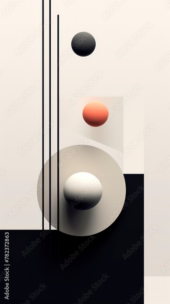 Poster minimalist abstract composition with clean lines generative ai