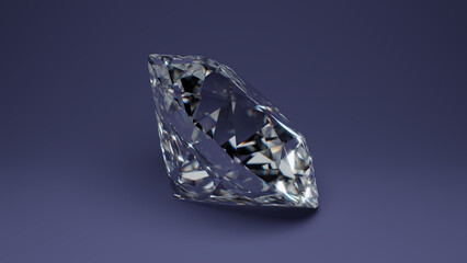 Diamond laying on blue surface