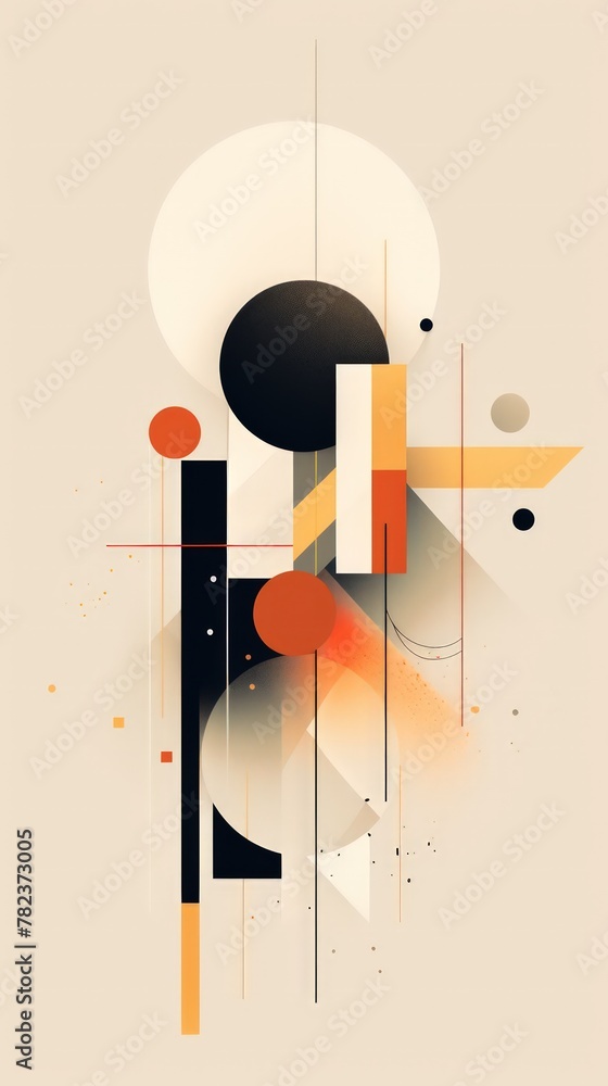 Poster geometric abstraction in minimalist style generative ai