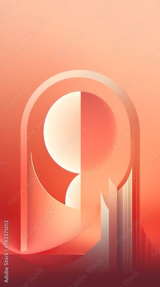 Poster minimalist abstract composition with soft gradients generative ai