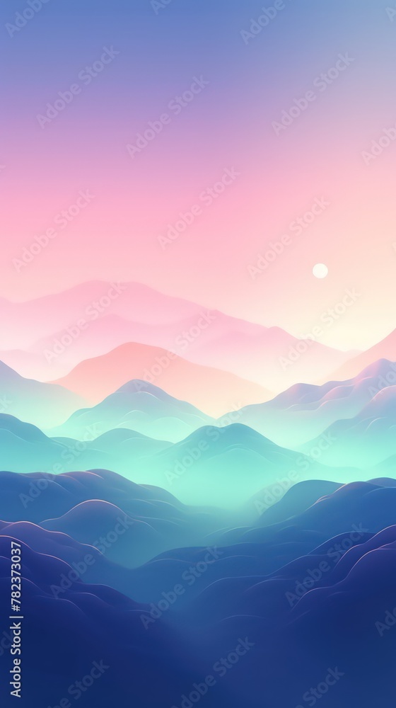 Poster serene abstract composition with subtle gradients generative ai