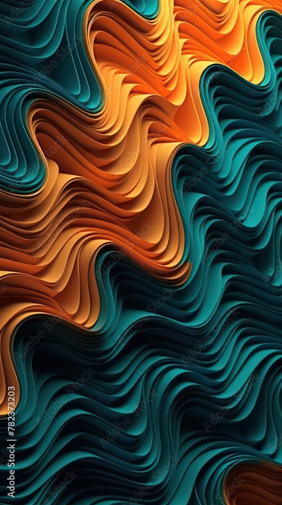 Poster vibrant abstract composition with intricate overlapping shapes generative ai
