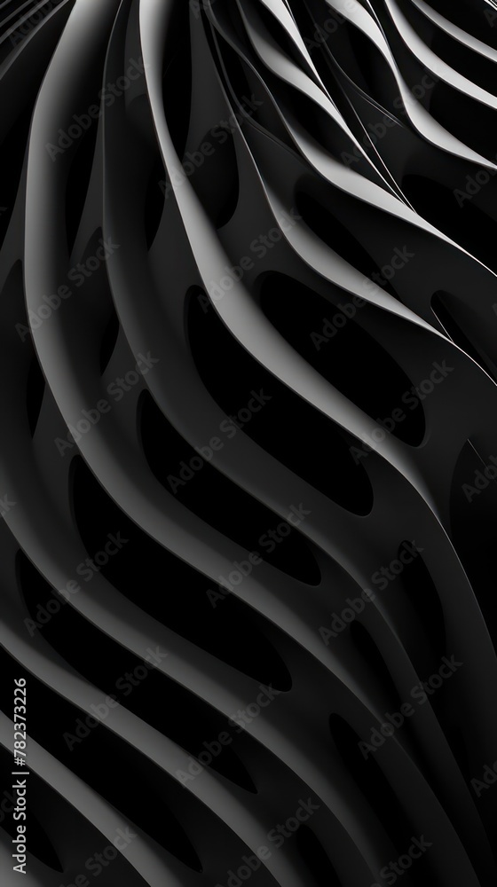 Poster mesmerizing abstract composition with interlacing lines and curves generative ai
