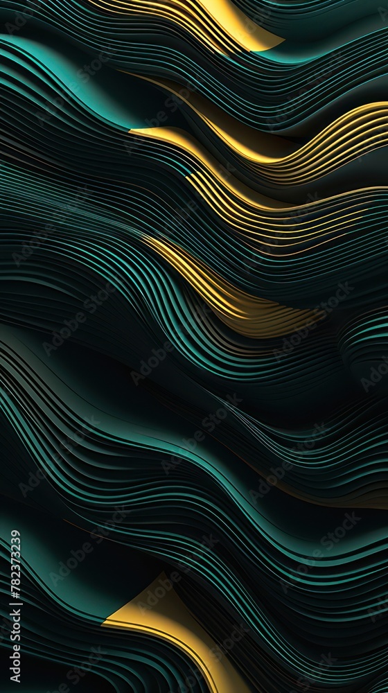 Poster dynamic abstract art with intricate overlapping curves generative ai