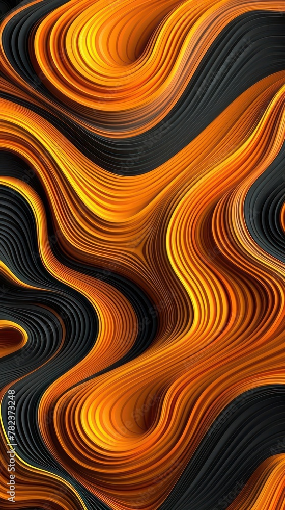 Poster vibrant abstract overlapping lines and curves generative ai