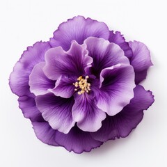 Vibrant Purple Flower Closeup on White Background Generative AI