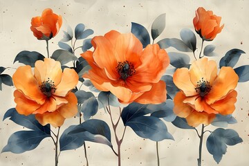 Obraz premium Elegant Watercolor Floral Design for Invitations. Concept Wedding Invitations, Floral Design, Watercolor Illustration, Elegant Theme