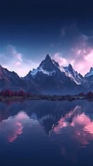 Serene Mountain Lake at Twilight Generative AI