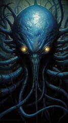 Alien-like Being with Spiral Eyes Generative AI