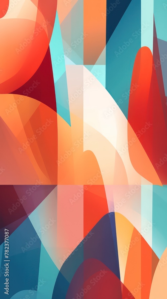 Aufkleber harmonious geometric abstract artwork generative ai