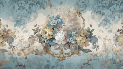 Enchanting Rococo Floral Fantasy Generative AI