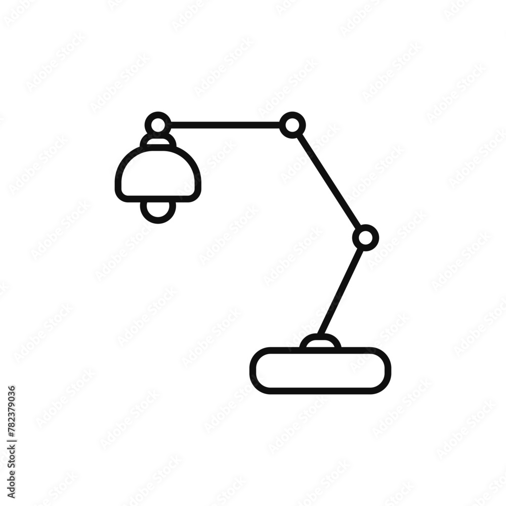 Poster table lamp linear style vector editable icon. simple outline logo of a room lamp. table lamp vector.