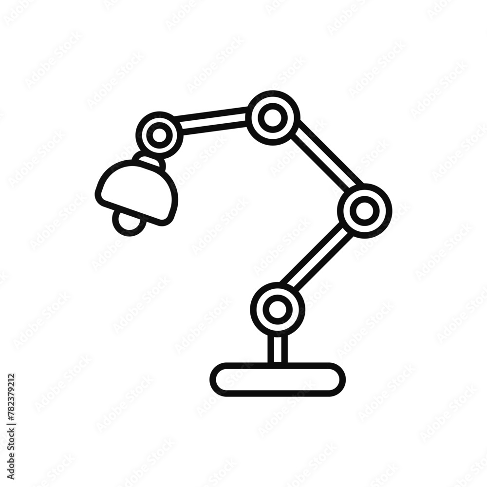 Poster table lamp linear style vector editable icon. simple outline logo of a room lamp. table lamp vector.