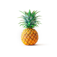 Pineapple on White Background. Generative AI