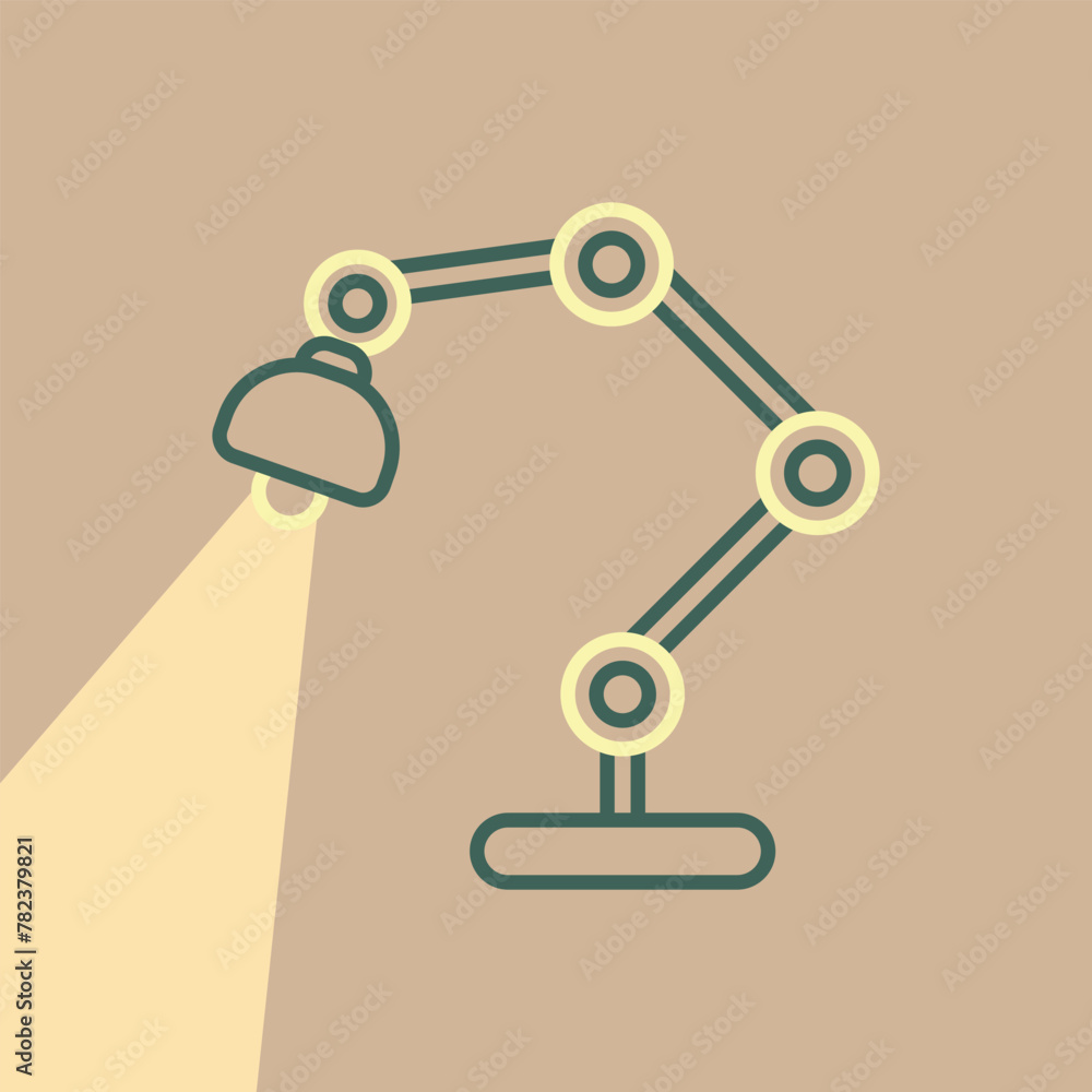 Poster vector lamp logo. color lamp icon for home. the table lamp shines vector. cozy atmosphere from the l