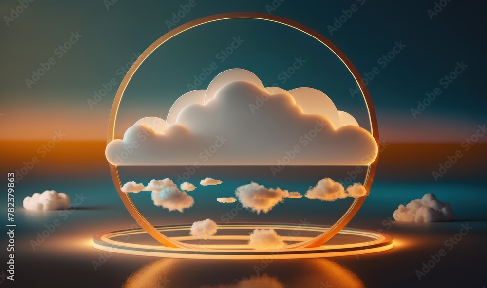 Poster mesmerizing geometric celestial backdrop generative ai