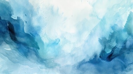Ethereal Blue Watercolor Abstract Backdrop Generative AI - obrazy, fototapety, plakaty