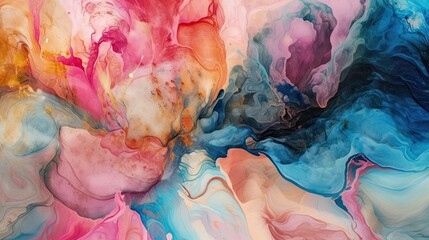 Vibrant Abstract Pastel Painting Generative AI