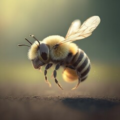 Humorous Bee Flying Against the Laws of Aviation Generative AI - obrazy, fototapety, plakaty