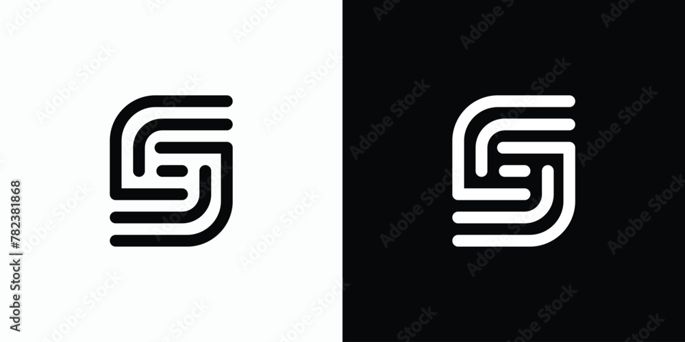 Poster Vector logo design with lines of the initial S in a modern, simple, clean and abstract style.
