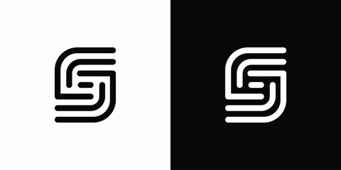 Vector logo design with lines of the initial S in a modern, simple, clean and abstract style. - obrazy, fototapety, plakaty